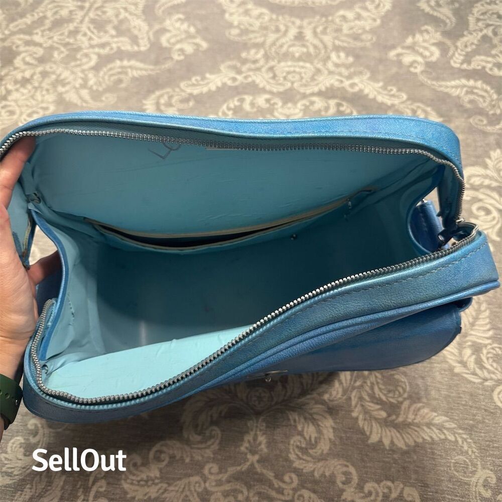 Vintage Samsonite Silhouette Blue Travel Shoulder Bag w/ Compartments - Picture 2 of 7
